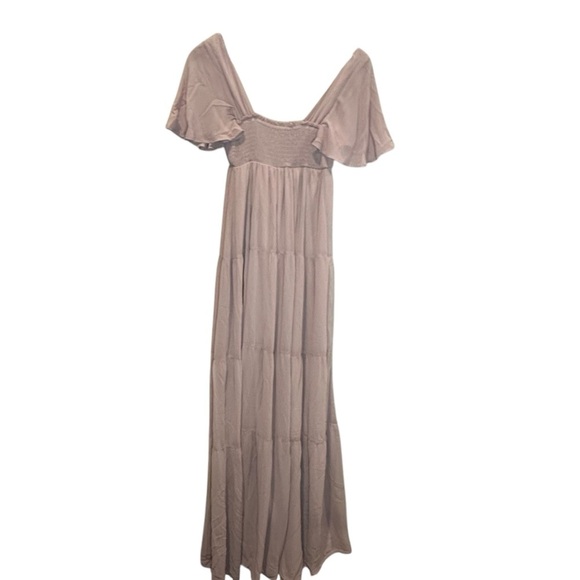 Show Me Your Mumu Nicole Maxi Dune Luxe Satin Dress Soft Beige Size Small NWT - Picture 7 of 15